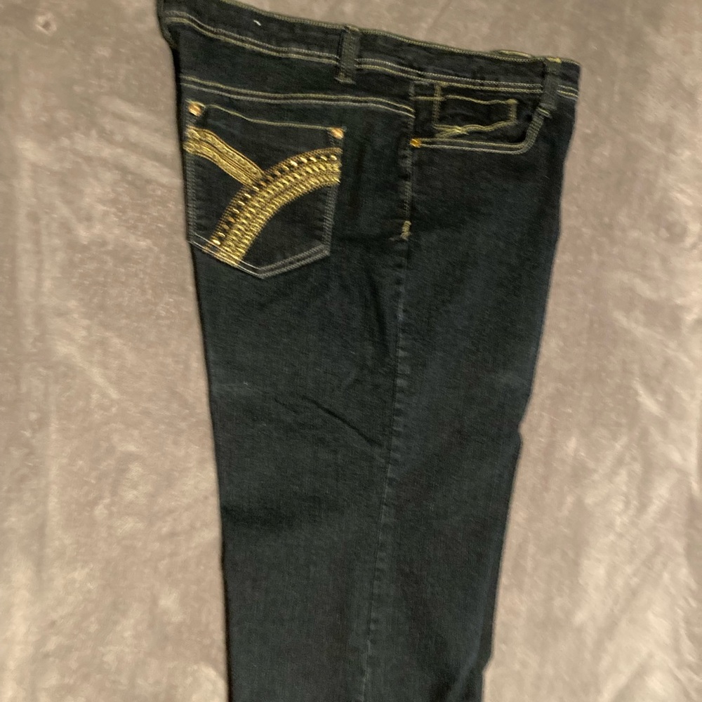Harlem Dark Blue Capri Womens  Embellished